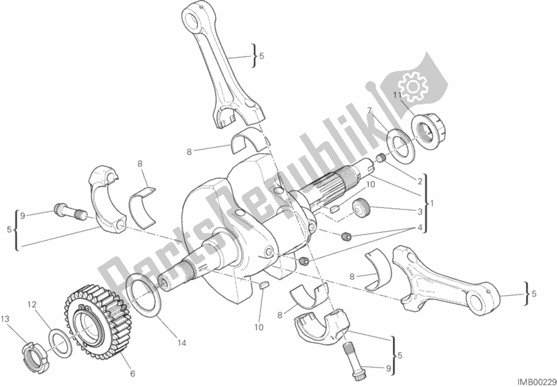 All parts for the Connecting Rods of the Ducati Scrambler Desert Sled Thailand 803 2018